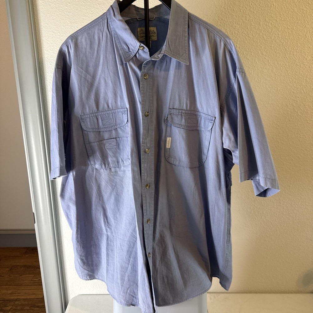 Cabela's‎ Guidewear Men's Blue Vented Short Sleeve Fishing Shirt Size XL